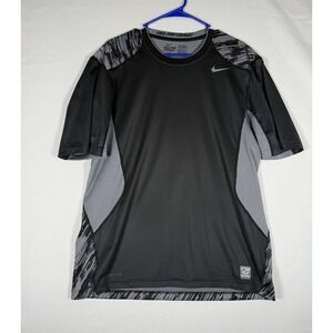 Nike Shirt Men XL Black Gray Camo Pro Combat Dri-FIT Performance Athletic Fitted